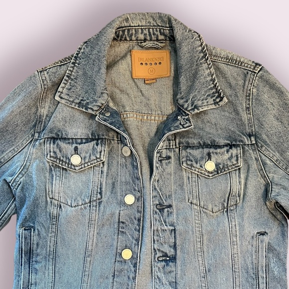 Blank NYC Distressed Denim Jacket in Traffic Jam - Picture 5 of 6